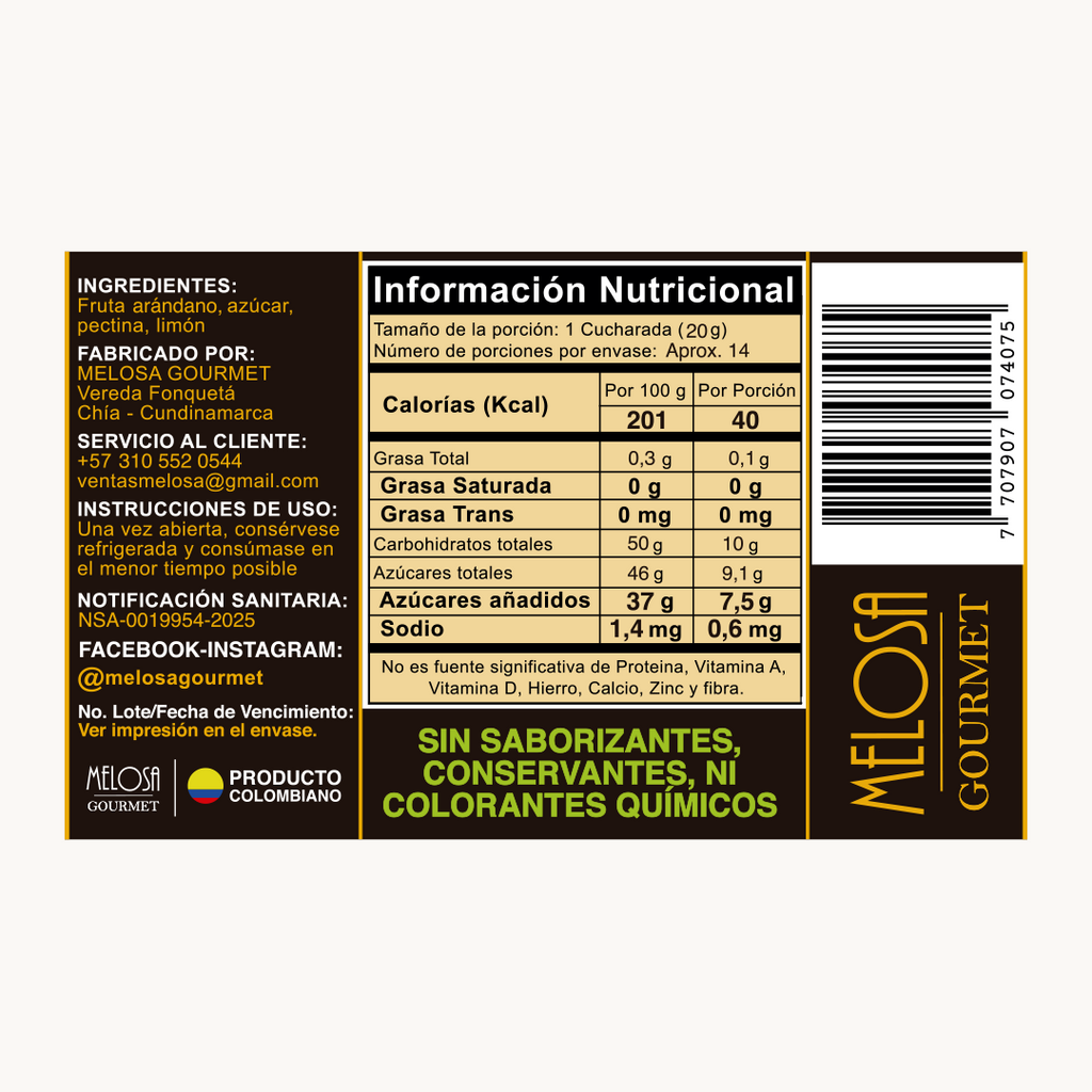 Mermelada de Arándano 270 gr.