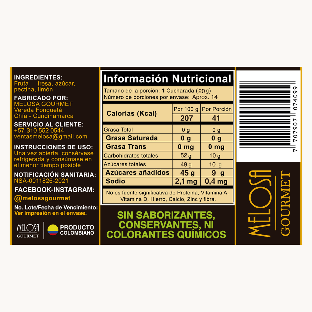 Mermelada artesanal de Fresa 270 gr.