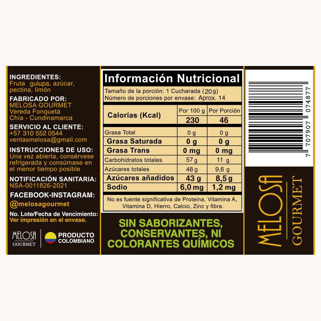 Mermelada artesanal de Gulupa 270 gr.